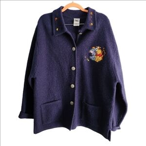 Vintage Disney Store Pooh Wool Jacket Shacket L